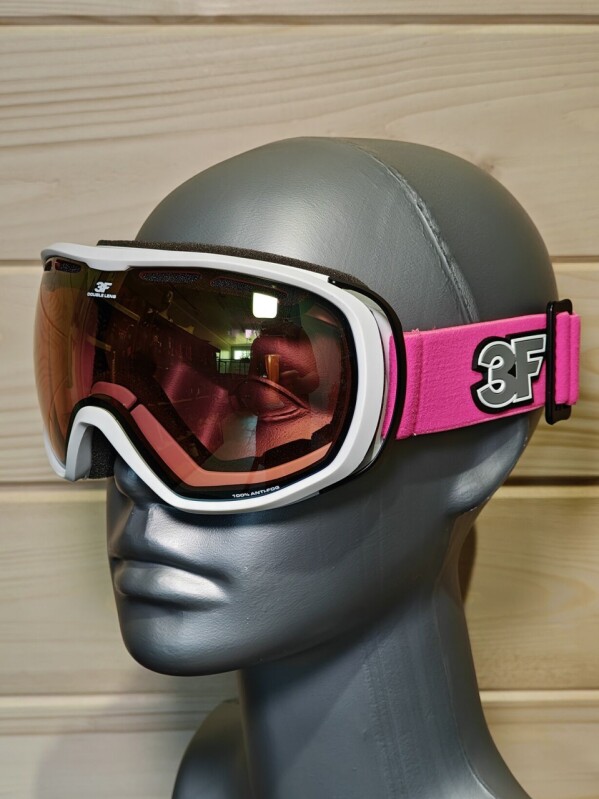 JUNIORSKÉ LYŽIARSKE OKULIARE 3F VISON PURE 2 WHITE-NEON PINK